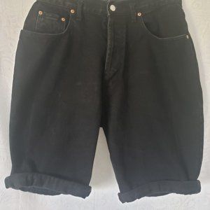 Agnelli | Vintage Ladies Women's Black Denim Walking Work Shorts | Size  31/11